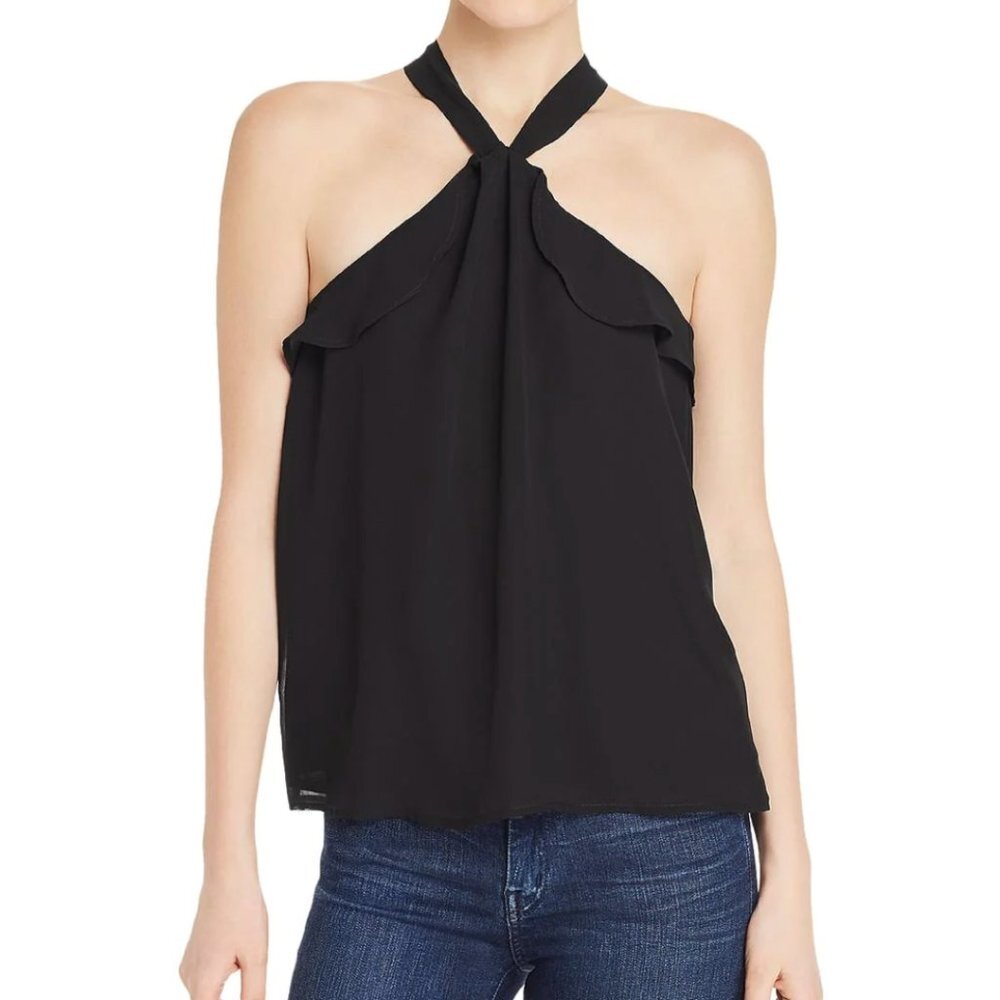 New AQUA Ruffled Sleeveless Halter